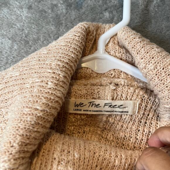 Free People Tommy Turtle Sweater Tan Brown Size Large - Picture 6 of 6